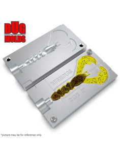 Fishing soft bait mold RageCrawModified 3 inch model ID C138 from Bugmolds 2