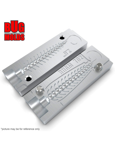 Fishing soft bait mold BugsyTail 2,5 inch model ID T02 from Bugmolds