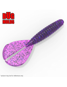 Fishing soft bait mold TwinTail 3,4 inch model ID T175 from Bugmolds