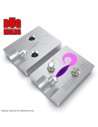 Fishing soft bait mold AngrySpin 1 inch model ID T21 from Bugmolds