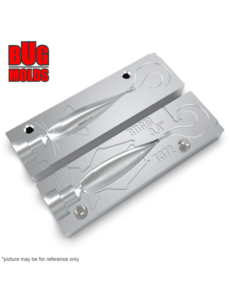 Fishing soft bait mold CatfishGrub 3,4 inch model ID T372 from Bugmolds