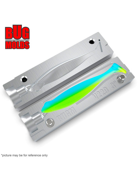 Fishing soft bait mold HazedongShad 3 inch model ID V229 from Bugmolds