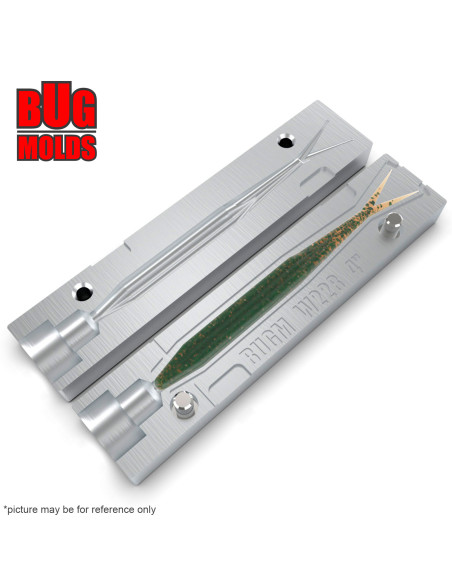 Fishing soft bait mold SuperFluke 4 inch model ID W228 from Bugmolds