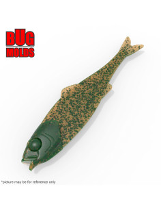 Fishing soft bait mold Perch 4 inch model ID W544 from Bugmolds