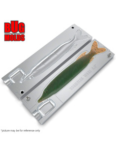 Fishing soft bait mold Pike 6,3 inch model ID W663 from Bugmolds 2