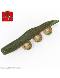 Fishing soft bait mold ShrimpX 2,8 inch model ID W718 from Bugmolds