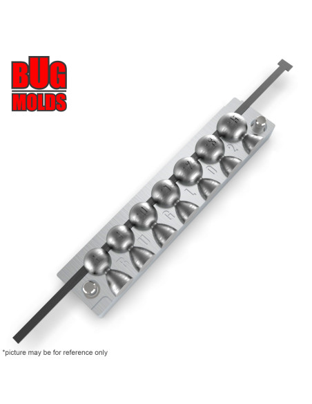 Aluminum CNC Mold Eccentric Joint Sinker Sport Ball 8-15g 7-cav: 8-9-10-11-12-13-15g ID L02