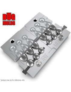 Aluminum CNC Mold Eccentric Joint Sinker Sport Ball 3-5g 6-cav: 5-4-3-3-4-5g ID L07 2