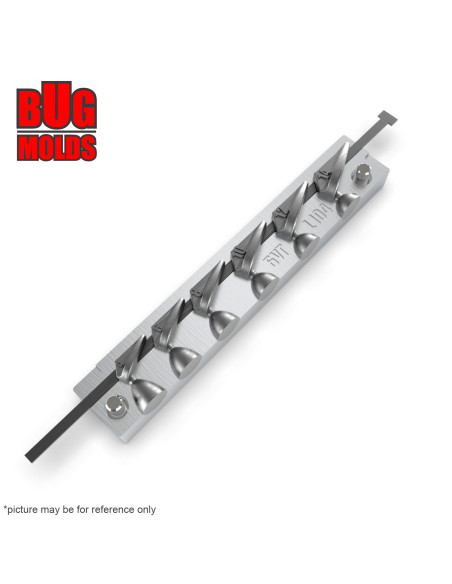 Aluminum CNC Mold Eccentric Joint Sinker Flying Sinker 4-14g 6-cav: 4-6-8-10-12-14g ID L104