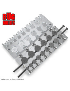 Aluminum CNC Mold Eccentric Joint Sinker Tablet Shape 1-15g 15-cav: 1-2-3-4-5-6-7-8-9-10-11-12-13-14-15g ID L106 2