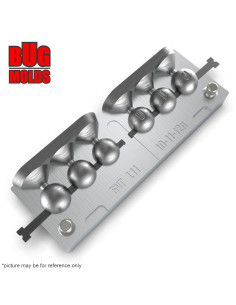 Aluminum CNC Mold Eccentric Joint Sinker Sport Ball 10-12g 6-cav: 12-11-10-10-11-12g ID L11
