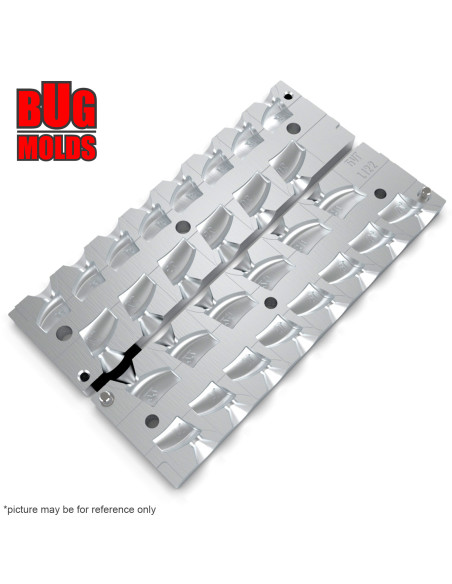 Aluminum CNC Mold Eccentric Joint Sinker Fish Head 14-40g 14-cav: 14-14-16-16-18-18-20-20-22-22-25-25-30-30g ID L122