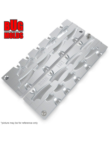 Aluminum CNC Mold Eccentric Joint Sinker Explorer Long Shape 5-20g 9-cav: 5-6-8-10-12-14-16-18-20g ID L132