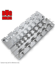 Aluminum CNC Mold InLine Sinker Olive Lead 1-20g 13-cav: 1-2-3-4-5-6-8-10-12-14-16-18-20g ID L139 2