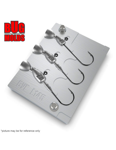 Aluminum CNC Mold Jig Head Fish Shape 3-7g 3-cav: 3-5-7g ID L145