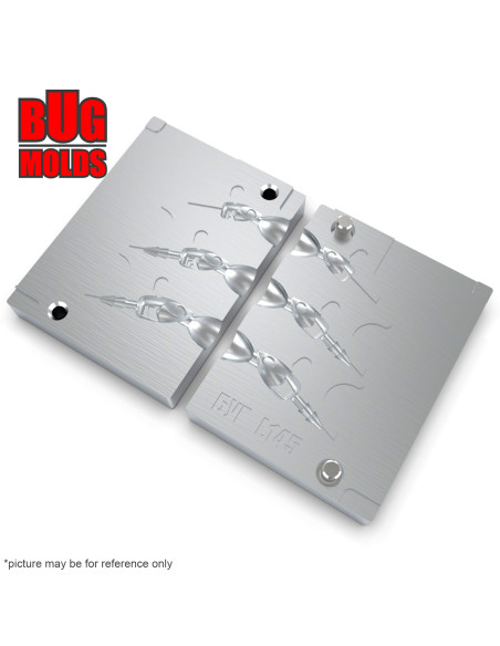 Aluminum CNC Mold Jig Head Fish Shape 3-7g 3-cav: 3-5-7g ID L145