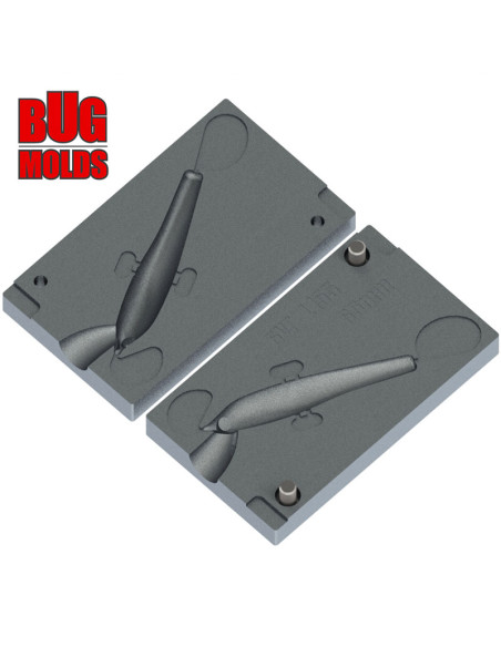 Aluminum CNC Mold Pilker JiggingRapFat_Eyes 65mm 1-cav: 65mm ID L155