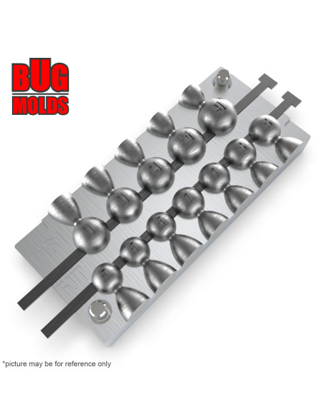 Aluminum CNC Mold Eccentric Joint Sinker Sport Ball 5-16g 12-cav: 5-5-5-7-7-8-8-10-10-12-14-16g ID L161