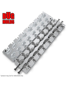 Aluminum CNC Mold Eccentric Joint Sinker NanoMinnow Head 15-25g 16-cav: 15-15-15-15-18-18-18-18-20-20-20-20-25-25-25-25g ID L162 2