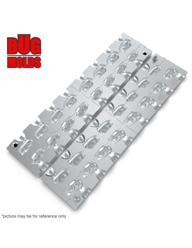 Aluminum CNC Mold Eccentric Joint Sinker NanoMinnow Head 15-25g 16-cav: 15-15-15-15-18-18-18-18-20-20-20-20-25-25-25-25g ID L162