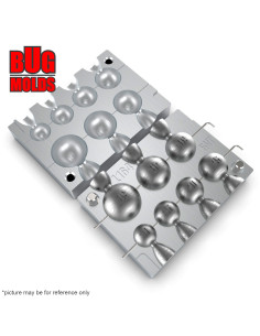 Aluminum CNC Mold InLine Sinker Ball Lead 10-50g 7-cav: 10-15-20-25-30-40-50g ID L164 2
