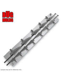 Aluminum CNC Mold Eccentric Joint Sinker Explorer Long Shape 6-35g 12-cav: 6-8-10-12-14-16-18-20-24-28-32-35g ID L170