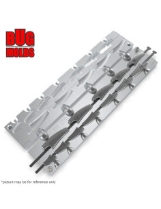 Aluminum CNC Mold Eccentric Joint Sinker Explorer Long Shape 6-35g 12-cav: 6-8-10-12-14-16-18-20-24-28-32-35g ID L170 2