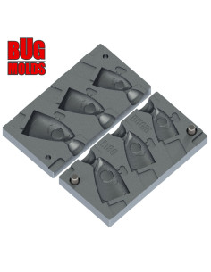 Aluminum CNC Mold Jig Head BlackMinnowOffShore 25-60g 3-cav: 25-40-60g ID L186
