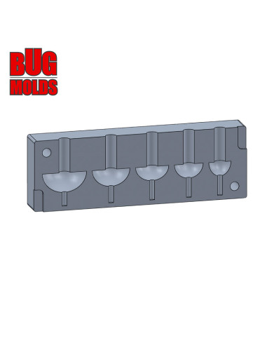 Aluminum CNC Mold Other Sinkers Mushroom Sinker 10-20mm 5-cav: 10-13-15-17-20g ID L200