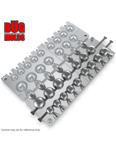 Aluminum CNC Mold Eccentric Joint Sinker Sport Ball 10-40g 16-cav: 10-12-14-16-18-20-22-24-26-28-30-32-34-36-38-40g ID L232