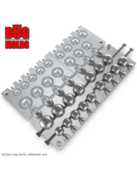 Aluminum CNC Mold Eccentric Joint Sinker Sport Ball 10-40g 16-cav: 10-12-14-16-18-20-22-24-26-28-30-32-34-36-38-40g ID L232