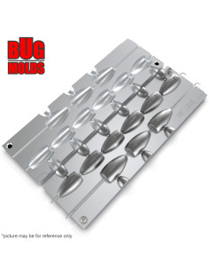 Aluminum CNC Mold Carolina Bullet Swagger Flipping Weights 35-50g 9-cav: 35-35-35-40-40-40-50-50-50g ID L256 2