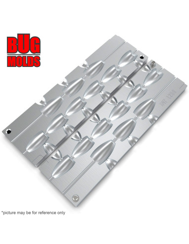 Aluminum CNC Mold Carolina Bullet Swagger Flipping Weights 35-50g 9-cav: 35-35-35-40-40-40-50-50-50g ID L256