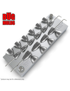 Aluminum CNC Mold Carolina Bullet Texas Carolina Bullet Long Shape 2.5-5g 10-cav: 2.5-2.5-2.5-3.5-3.5-3.5-4-4-5-5 ID L265