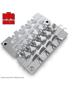 Aluminum CNC Mold Carolina Bullet Texas Carolina Bullet Long Shape 2.5-5g 10-cav: 2.5-2.5-2.5-3.5-3.5-3.5-4-4-5-5 ID L265 2