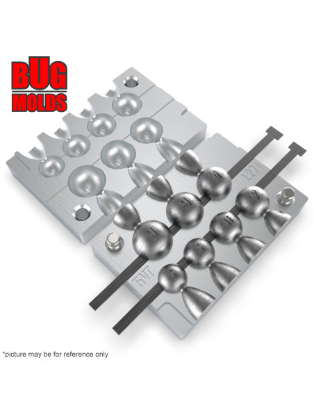 Aluminum CNC Mold Eccentric Joint Sinker Sport Ball 6-18g 7-cav: 6-8-10-12-14-16-18g ID L271