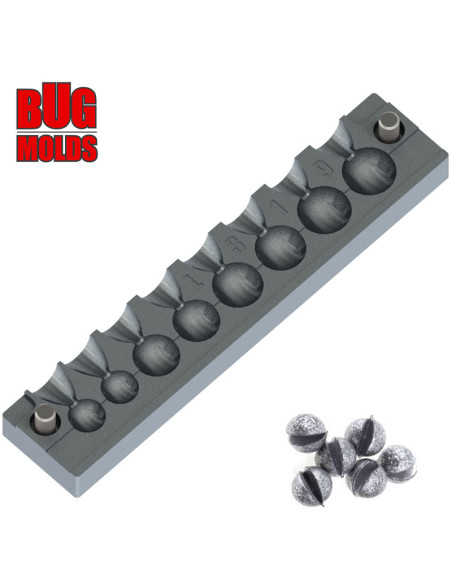 Aluminum CNC Mold Split Shot Ball with Slot 4-12g 8-cav: 4-4-8-8-10-10-12-12g ID L319
