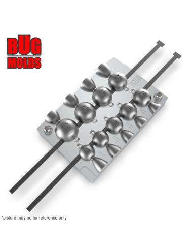 Aluminum CNC Mold Eccentric Joint Sinker Sport Ball Ring 10-32g 9-cav: 10-12-14-16-18-22-24-28-32g ID L356