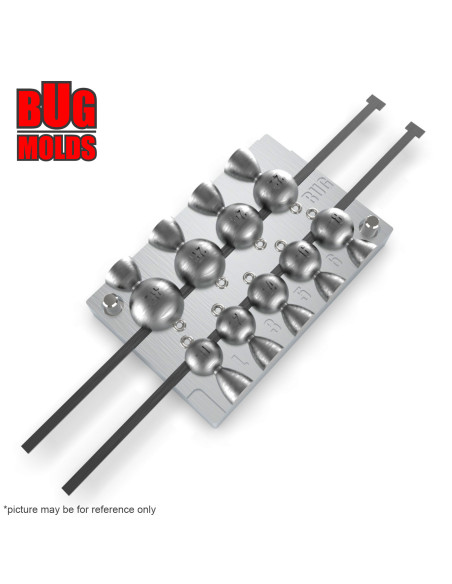 Aluminum CNC Mold Eccentric Joint Sinker Sport Ball Ring 10-32g 9-cav: 10-12-14-16-18-22-24-28-32g ID L356