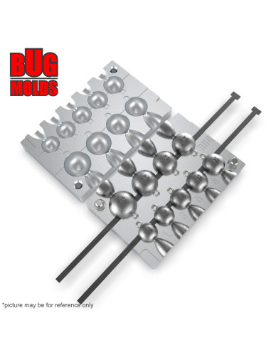 Aluminum CNC Mold Eccentric Joint Sinker Sport Ball Ring 10-32g 9-cav: 10-12-14-16-18-22-24-28-32g ID L356