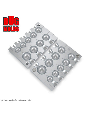 Aluminum CNC Mold Eccentric Joint Sinker Sport Ball Ring 10-32g 9-cav: 10-12-14-16-18-22-24-28-32g ID L356