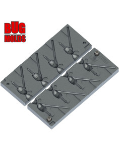 Aluminum CNC Mold Jig Head Tungsten Casting Jig Model 12-14g 4-cav: 12-12-14-14g ID L361 2