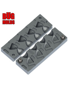 Aluminum CNC Mold Jig Head BlackMinnowShore 5-7g 4-cav: 5-5-7-7g ID L436