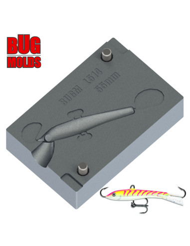 Aluminum CNC Mold Ice Jig JiggingRapFat_Eyes 55mm 1-cav: 55mm ID L514