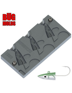 Aluminum CNC Mold Jig Head CrazySandEelOffShore 20-30g 3-cav: 20-25-30g ID L556