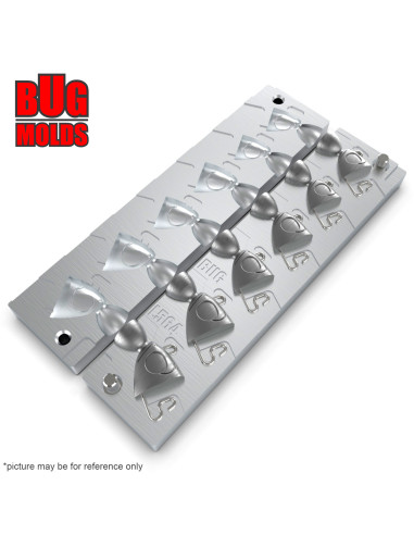 Aluminum CNC Mold Jig Head BlackMinnowShore 10-20g 6-cav: 10-10-15-15-20-20g ID L564