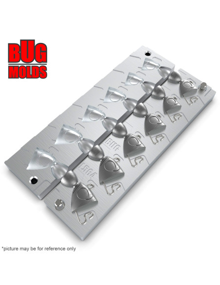 Aluminum CNC Mold Jig Head BlackMinnowShore 10-20g 6-cav: 10-10-15-15-20-20g ID L564