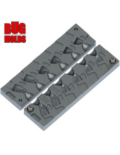 Aluminum CNC Mold Jig Head BlackMinnowShore&Search&Offshore 3-6g 6-cav: 3-3-4,5-4,5-6-6g ID L755