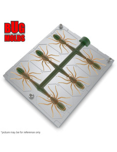 Fishing Soft Bait Multi-cavity Aluminum mold  SpiderBaits 1,6 inch 6-cav vol. 0,42 fl oz (12,43 cm^3)  ID B159_6a1 from Bugmolds