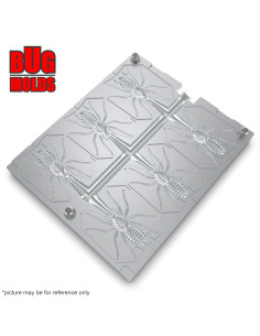 Fishing Soft Bait Multi-cavity Aluminum mold  SpiderBaits 1,6 inch 6-cav vol. 0,42 fl oz (12,43 cm^3)  ID B159_6a1 from Bugmolds 2